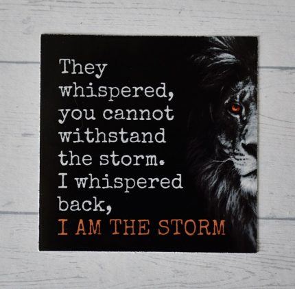 I Am The Storm Lion Sticker