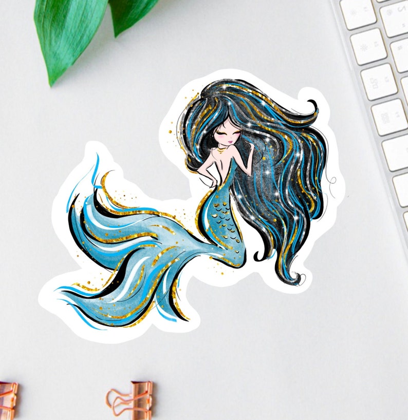 il_794xN.4081479553_qcpu.jpg Glam Mermaid Fantasy Sticker - Image 1