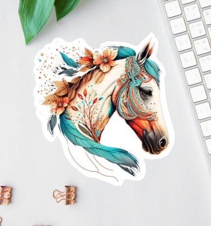 Floral Horse Equestrian Sticker