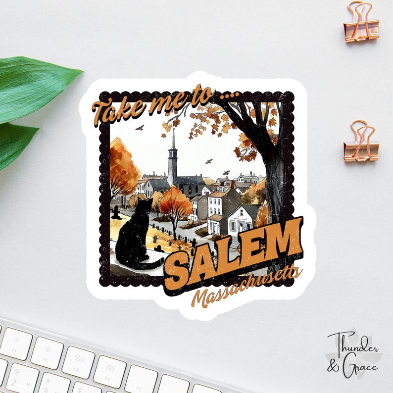 il_794xN.7206589883_pour.jpg Take Me To Salem Cat Sticker - Image 1
