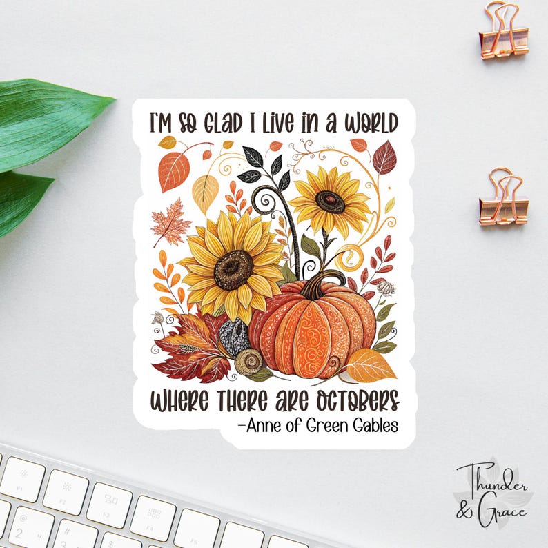il_794xN.7224446799_cmwm.jpg Anne Of Green Gables October Leaves Sticker - Image 1